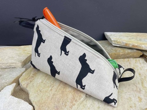 Preview: Schminktäschchen, Dekostoff, Hundemotiv